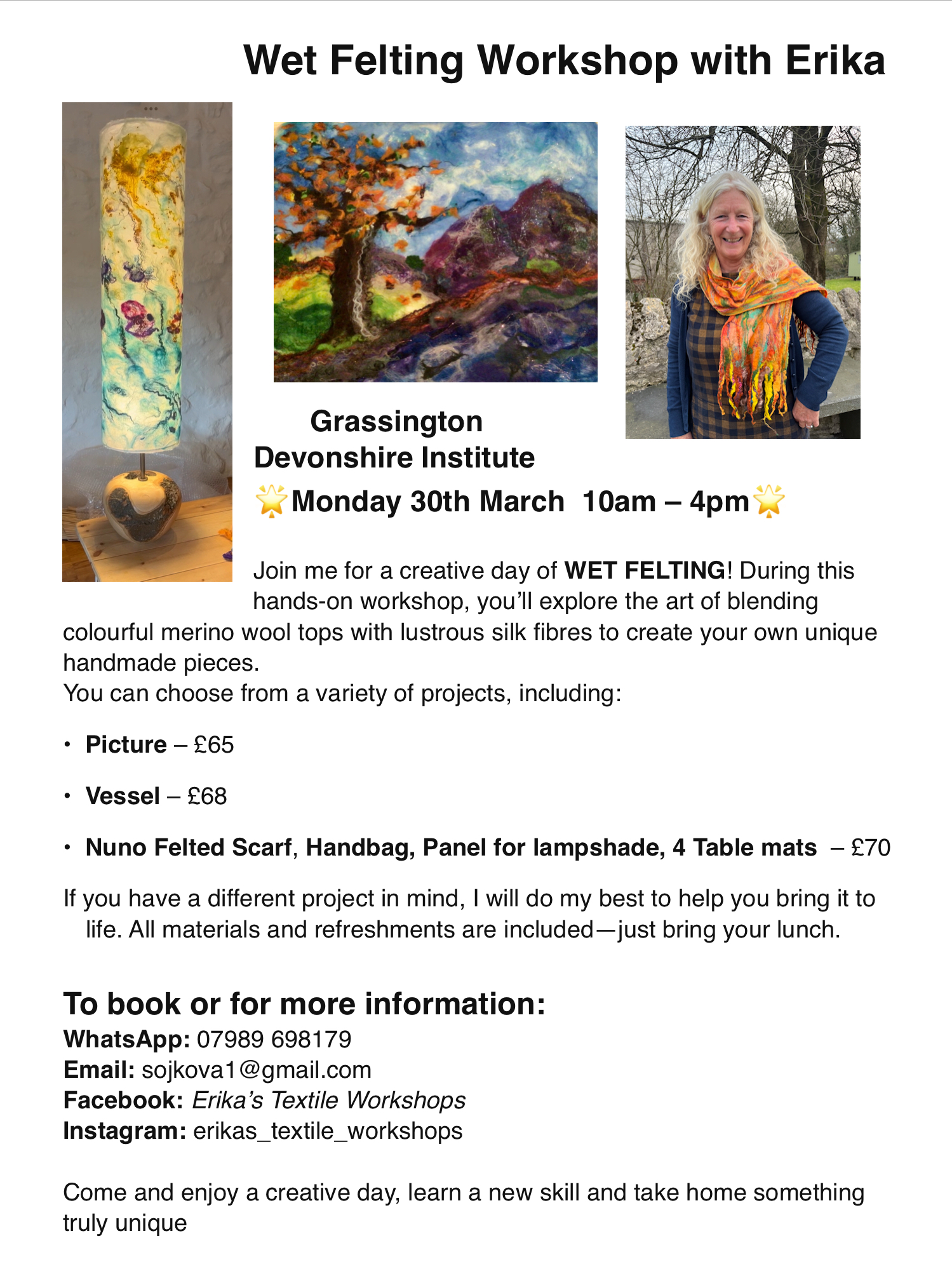 Wet Felting Workshop Wet Felting Workshop